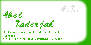 abel kaderjak business card
